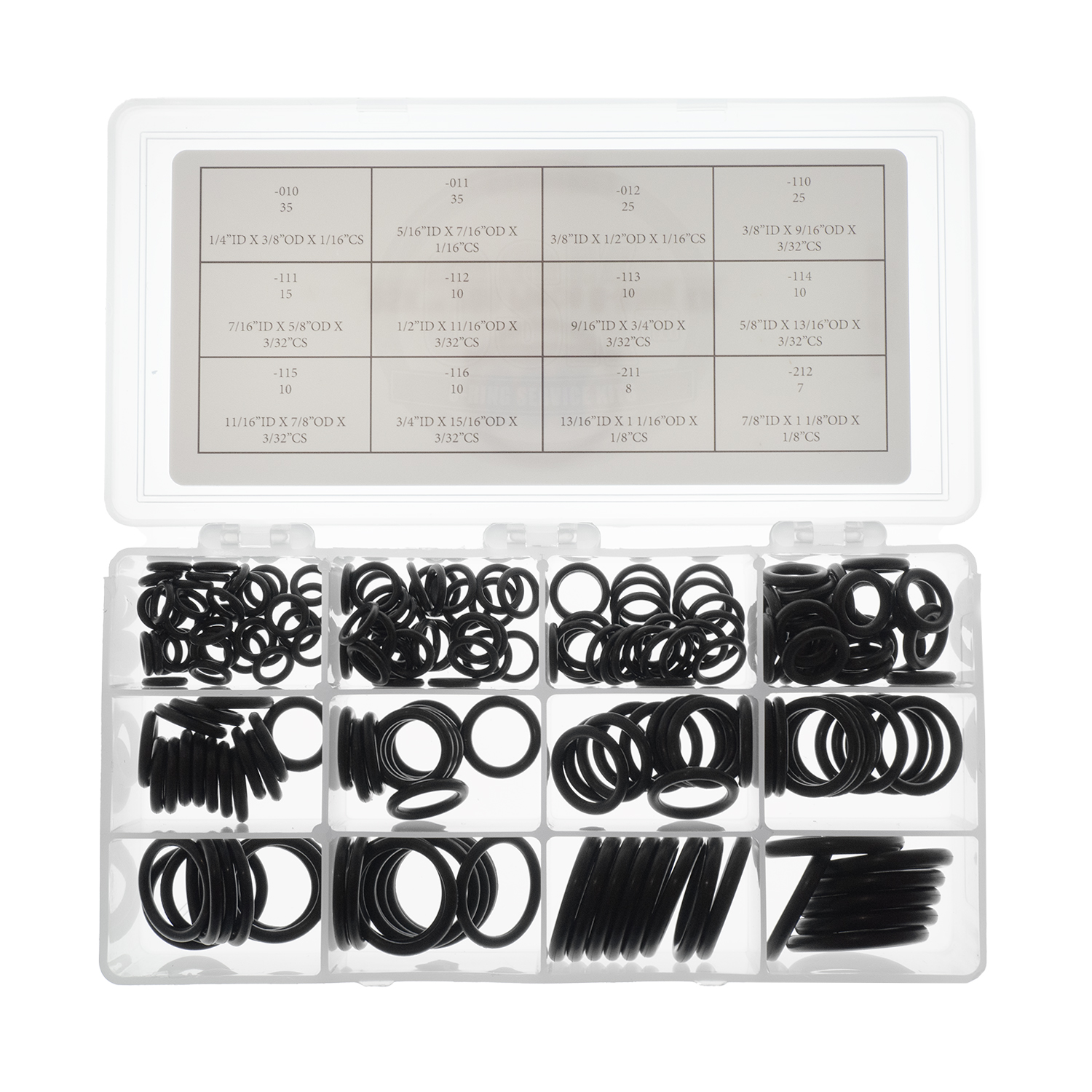 (image for) OSK™ O-Ring Kit 200 Piece 12 Sizes Square Buna-N 70