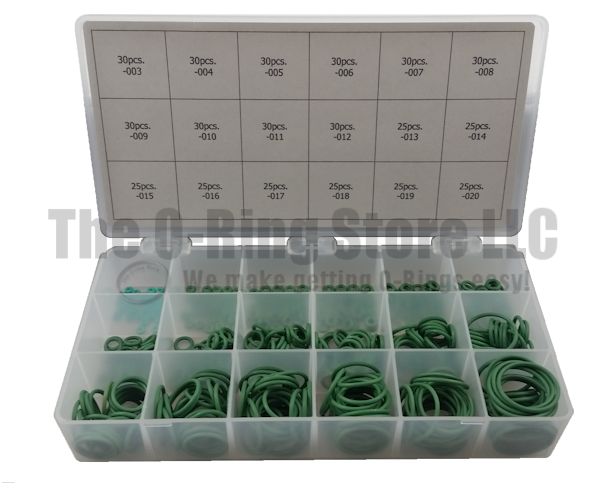 (image for) OSK™ 450 Piece O-Ring Kit AS568 -003 to -020 in HNBR 70 Green